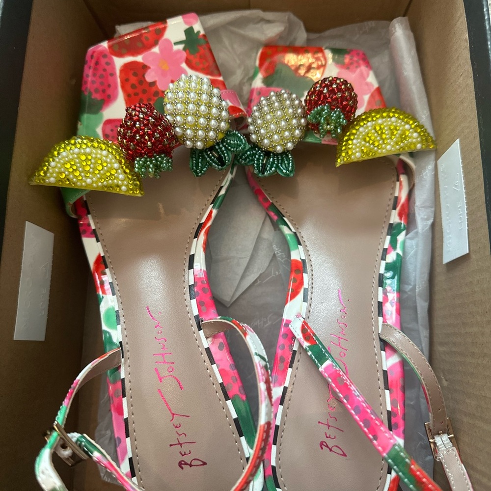 Betsey Johnson Women's Multicolor Embellished Sandals